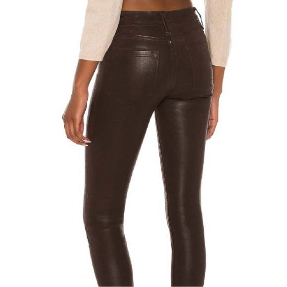 NWT FRAME Chocolate Brown Coated Jeans Denim Pants Size 26 - Picture 3 of 16